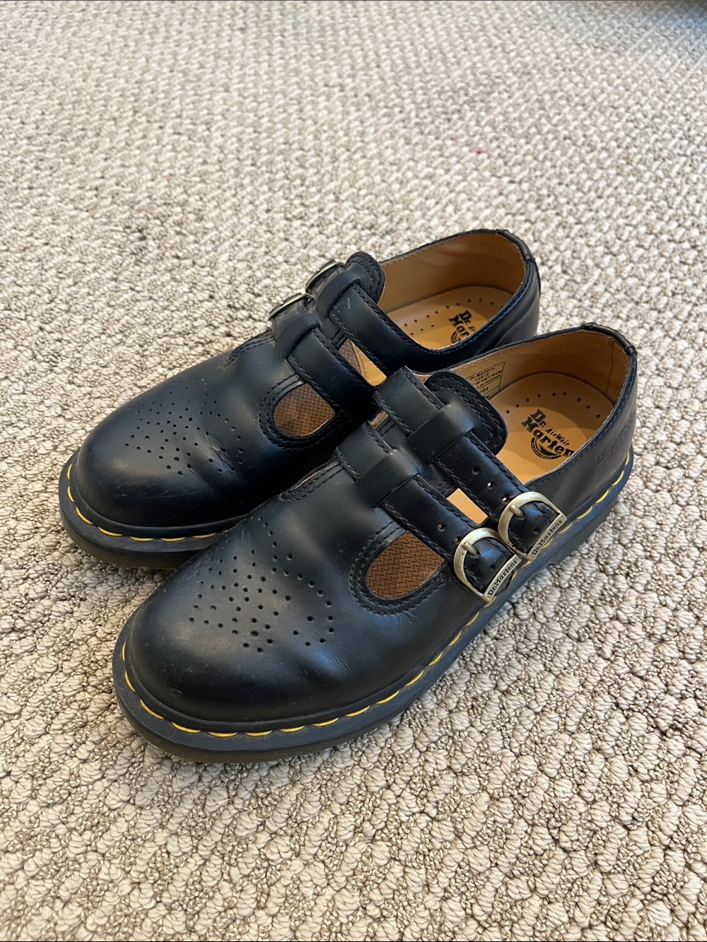 Dr. Martens Black Double Buckle Mary Jane Flats